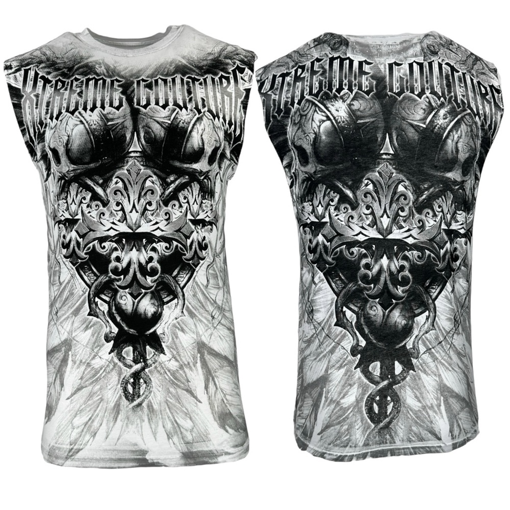 Xtreme Couture By Affliction Men's Muscle T-shirt Tank Top Genocyber White S-5XL